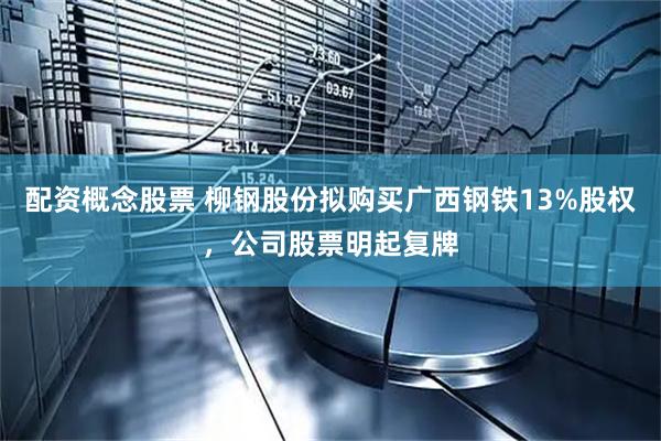 配资概念股票 柳钢股份拟购买广西钢铁13%股权，公司股票明起复牌